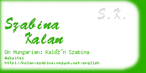 szabina kalan business card